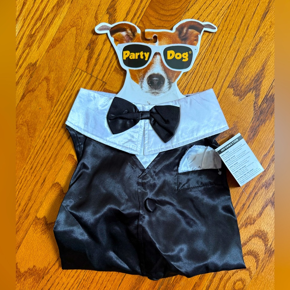 NWT Black Tuxedo Vest Dog Clothing - Large - Weddings Halloween Parties